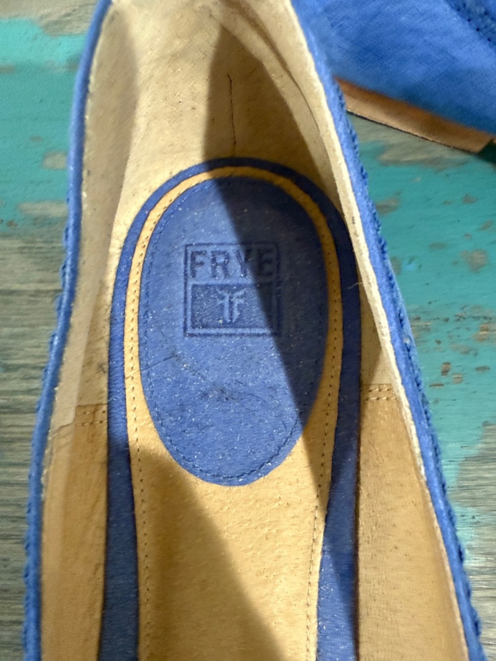 Frye Carson Ballet Flats with Embroidery Blue—9 - Picture 3 of 9